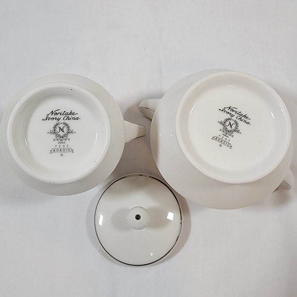 Adagio by Noritake fine china Cream Pitcher 4.5", And Sugar Bowl Set EUC - Picture 5 of 16